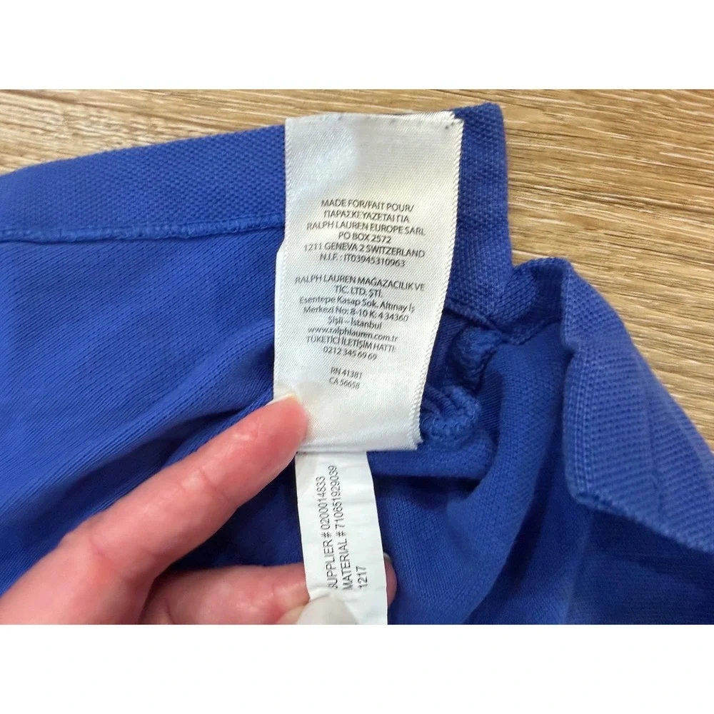 Polo Ralph Lauren Classic Fit Cotton Mesh Polo Shirt Mens M Royal Blue Preppy